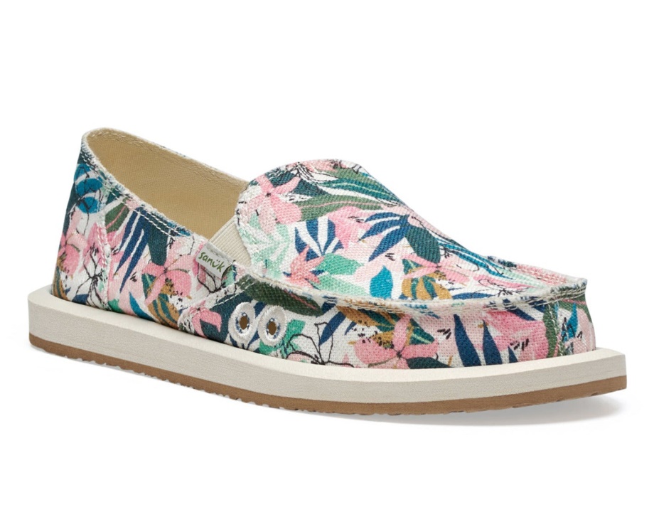 Sanuk W Donna トロピカル ピンクグリーン