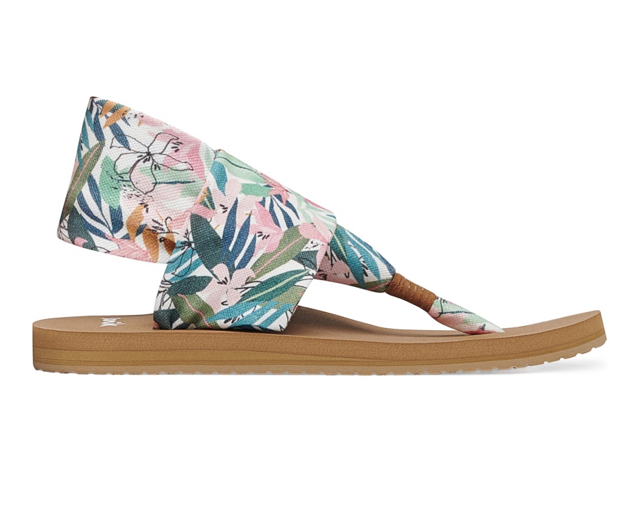 Sanuk W Sling St トロピカル ピンクグリーン
