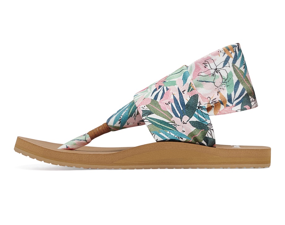 Sanuk W Sling St トロピカル ピンクグリーン